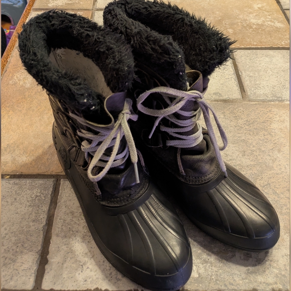 Vintage Sorel Women's Black‎ Badger Boots Size 9 Made in Canada